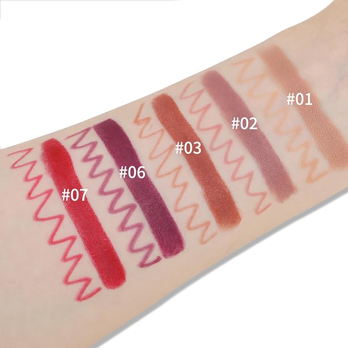 Boobeen Double-ended Lipstick Lip Liner Makeup Velvet Lipgloss Lipstick, Creamy Lip Pencil for Women Matte Long-lasting Matte Satin Finish, Nourishing and Non-fading (06#)