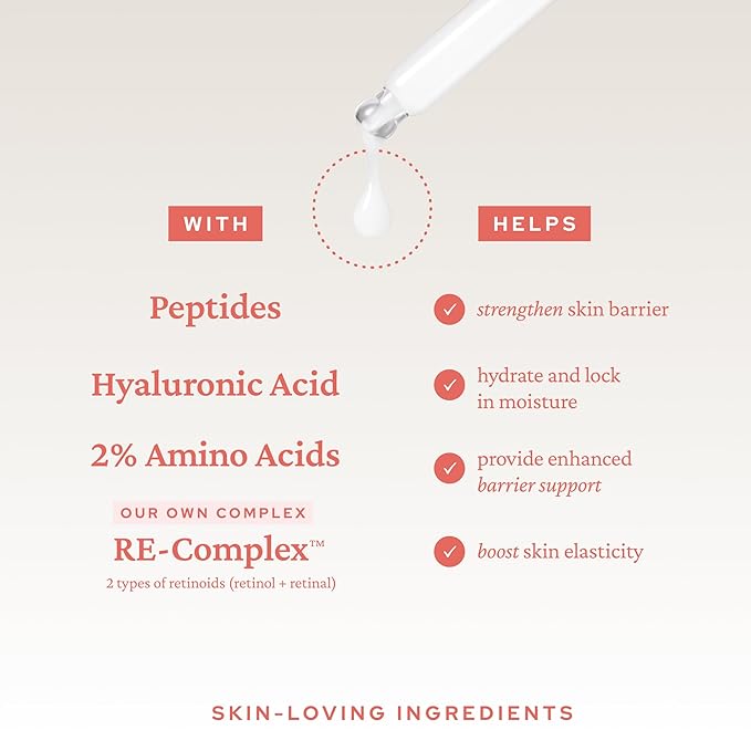 belif Super Drops Retinol & Peptide Barrier Serum | Firming Anti-Aging Serum for Boosting Skin Elasticity, Reducing Pore Appearance & Hydrating with Hyaluronic Acid