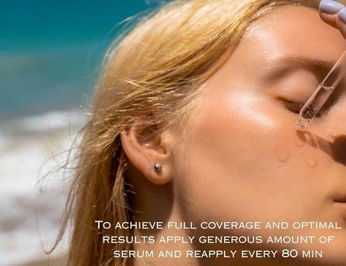 Natural Mineral & Invisible Moisturizing Sunscreen Serum with SPF 50 Lightweight Non-Greasy Zero Skin Burden Sunblock with Hyaluronic Acid Niacinamide Vitamin C Vitamin E & Non-Nano Zinc-Oxide