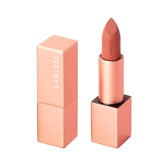Lawless Forget the Filler Lip-Plumping Line-Smoothing Satin Cream Lipstick - Cookie - Natural Ingredients Smooth and Hydrate Lips for a Plumper, Fuller Look - 3.7g