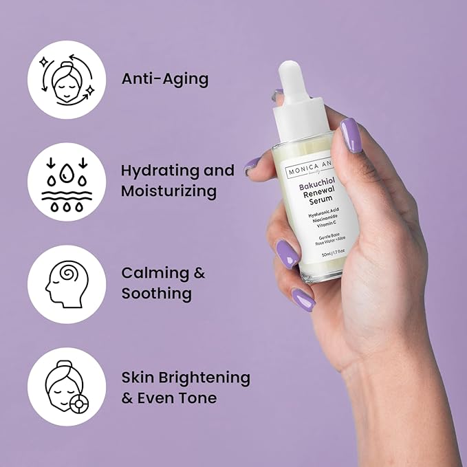 Bakuchiol Renewal Serum with Hyaluronic Acid, Niacinamide, and Vitamin C, 50ml