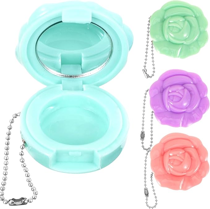 FRCOLOR Empty Makeup Compact 4Pcs Rose Shaped Lipstick