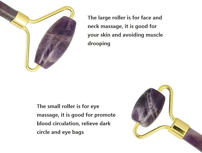 mookaitedecor Amethyst Roller & Rose Quartz Scraping