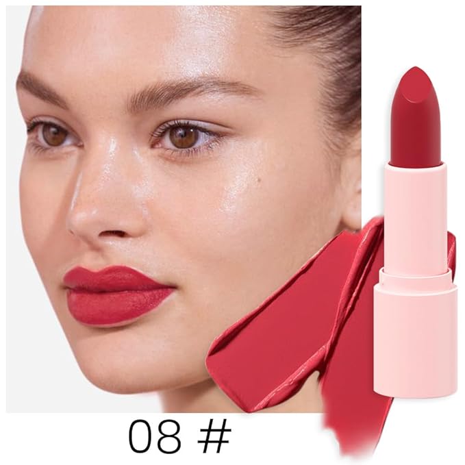 3Pcs Orange Bright Red Velvet Matte Crayon Lipstick Orange