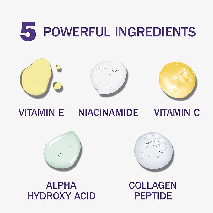 Olay Super Serum - Vitamin C & E, Niacinamide, Collagen Peptide, AHA - Glass Skin Care for Face - Brightening, Hydrating, Firming, Evens Tone, Smooths Fine Lines, Dark Spot Reduction, 1.0 Oz