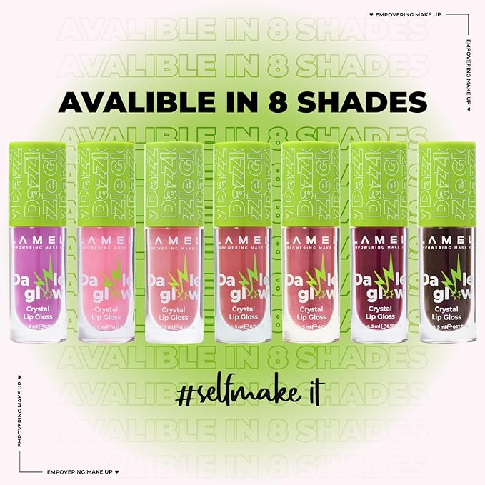 Lamel Dazzle Glow Crystal Clear Lip Gloss - Hydrating Lip Gloss - Non Sticky Lip Gloss - Colored Lip Gloss - Lip Gloss Color - Mini Lip Gloss - Moisturizing Lip Gloss - №403 Fancy