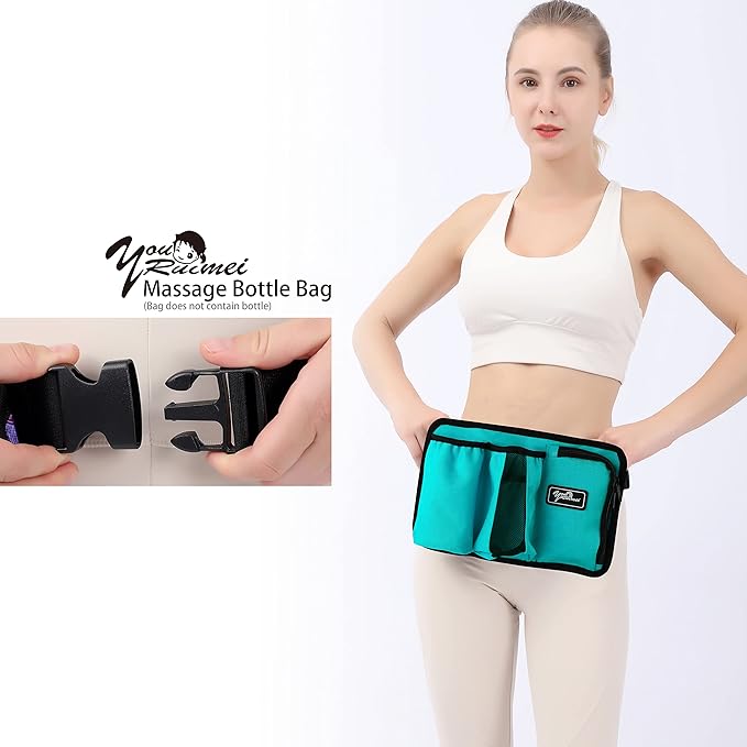 Massage Bottle Bag Massage Therapist Holster Massage Lotion Holster Massage Oil Holster(YR3KD-3Blue-green)