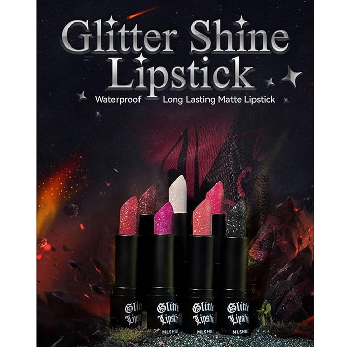 Metallic Diamond Glitter Lipstick, 3 Colors Diamond Lip