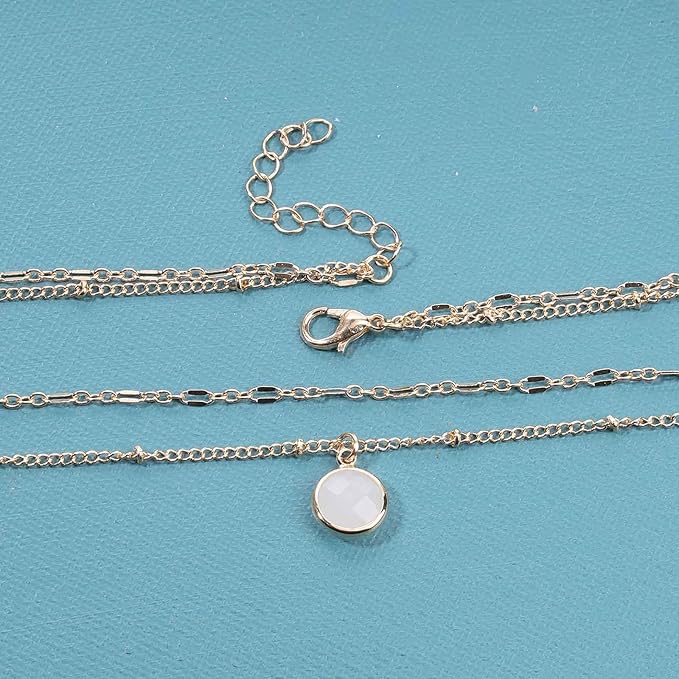 Boho Layered Opal Moonstone Necklace Choker