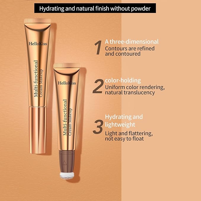 3pcs Contour Beauty Wand, Blush Wand and Liquid +Highlighter Set(#01+#03+#05)