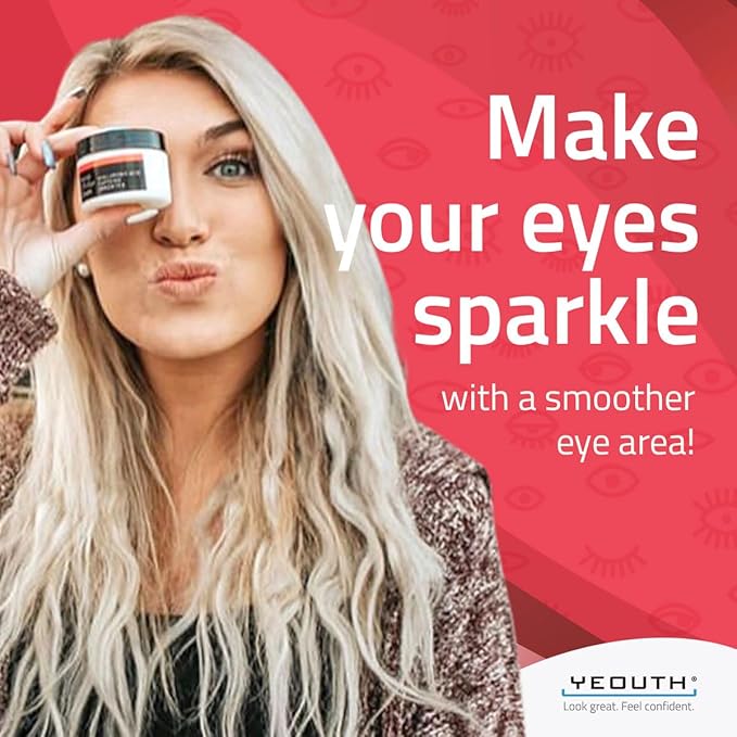 YEOUTH Retinol Eye Cream, Firming Under Eye Cream for Puffiness and Bags Under Eyes for Wrinkles and Dark Circles with Hyaluronic Acid and Tripeptides 2oz