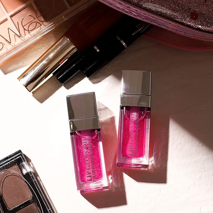 2 PCS Plumping Lip Glow Oil (RASPERRY), Clear Tinted Lip Gloss Set, Moisturize Nourish and Enhance Your Lips with a Natural Long-Lasting Shine - Perfect for Any Occasion