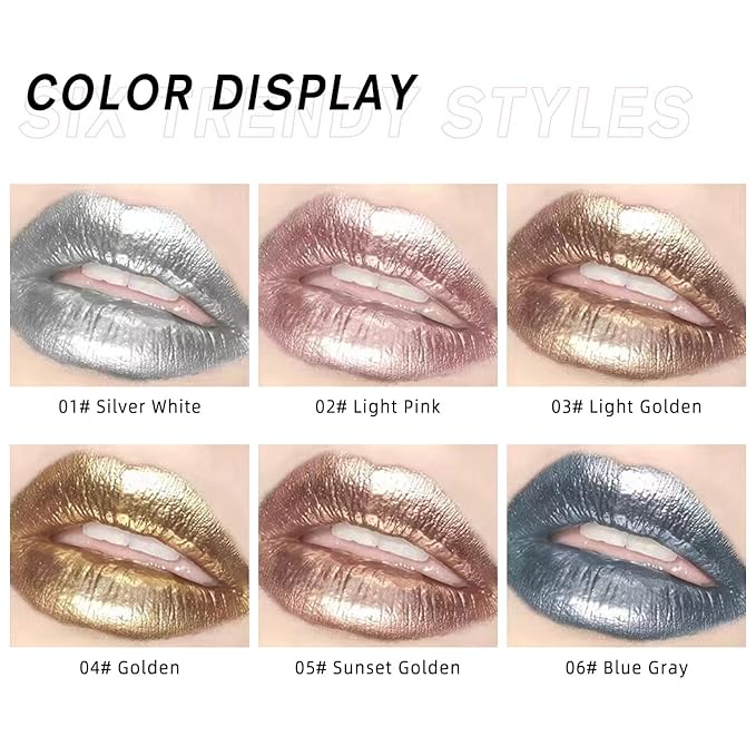 COOSA Glitter Liquid Lipsticks, Diamond Shimmer Metallic Lipstick Glitter