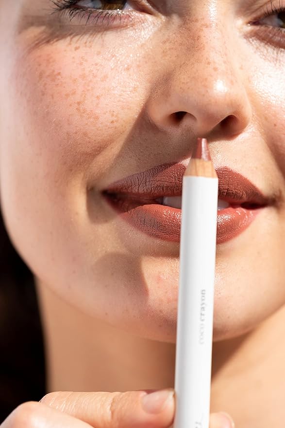 Ere Perez - Natural Coco Crayon Hydrating Lip Color | Vegan, Cruelty-Free, Clean Beauty (Brave, 0.01 oz | 3 g)