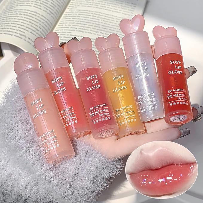 Dulele 6 PCS Hydrating Shimmer Lip Gloss Set, Hydrating