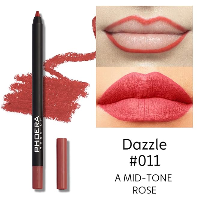 MAEPEOR Matte Lipliner and Eyeliner Kit 3 PCS Smoothly Creamy Lipliner and Eyeliner Pen Set for Daily Wear (3PCS Kit 6)