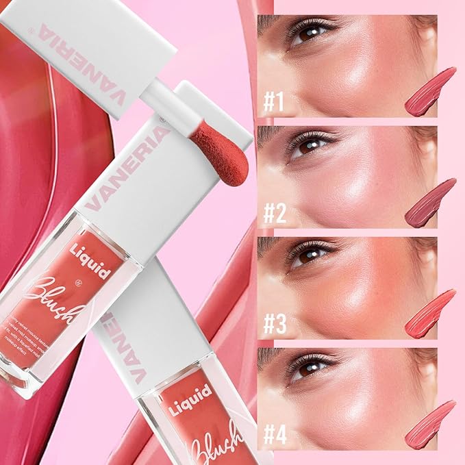 VANERIA Liquid Blush for Cheeks,Long lasting High Pigment Blushes.#3 (/0.17oz) 5g