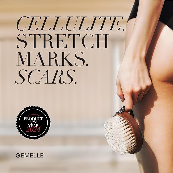 GEMELLE Lymphatic Body Sculpting Oil | 6X Award Winner | Anti-Cellulite, Stretch Marks, Scars, Bloating, Lymphatic Drainage | Helichrysum & Ylang-Ylang | Paraben-Free, Natural Skin Care 15ml