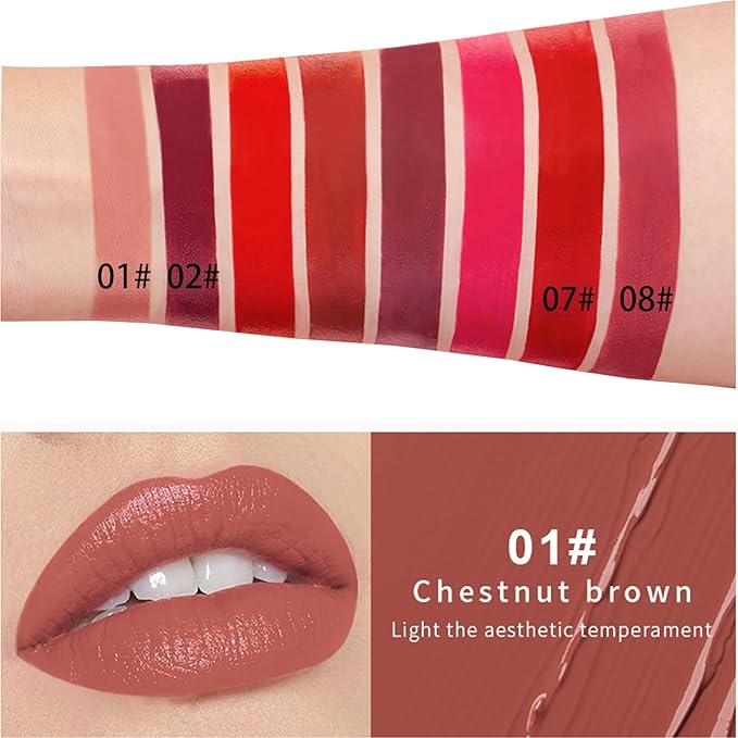DIARO Lip Gloss, Lip Gloss Oil Matte Liquid Long Lasting High Impact Color,Non-Stick Cup Not Fade Waterproof Lip Gloss 24 Hours Women Matte Lip Stick -Cool Lip Feeling