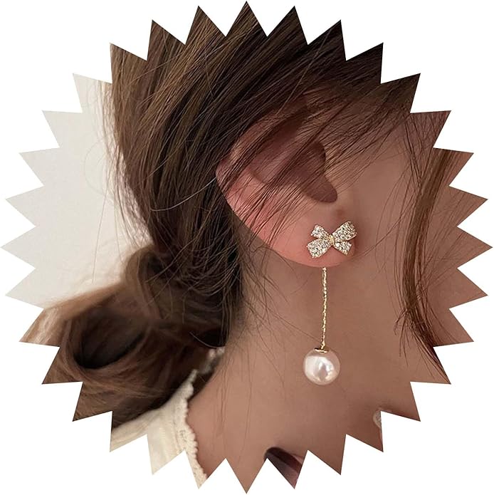 Boho Pearl Tassel Drop Earrings Vintage