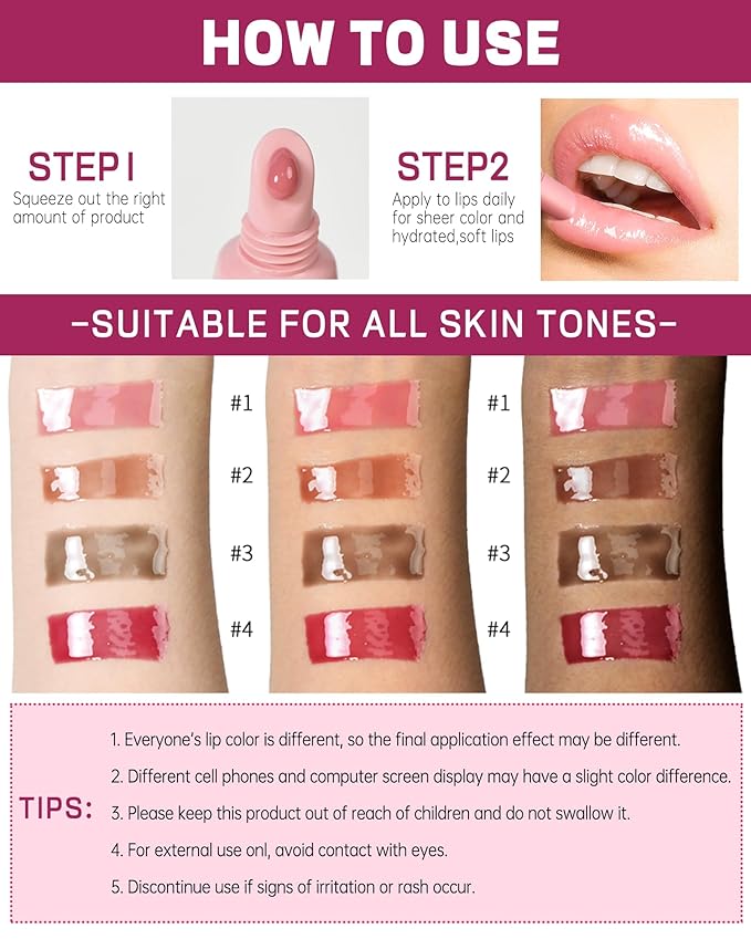 Tinted Lip Balm-1Pcs Raspberry Peptide Hydrating Gloss,Thanksgiving