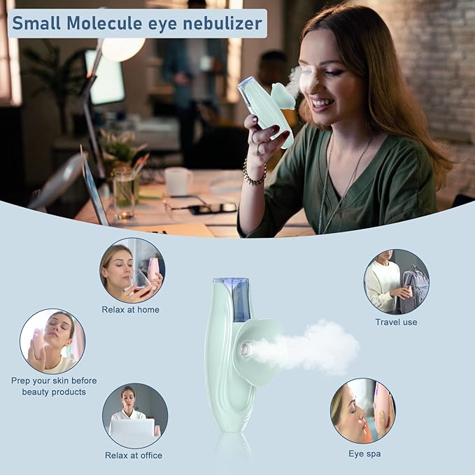 Facial Steamer and Eyes spa 2in 1. Mini Portable Professional hot Facial Steamer for Facial Deep Cleaning,The LADY RIGHT Handheld Ionic face steam, Unclogs Pores Soothing for Eye Fatigue and Dryness