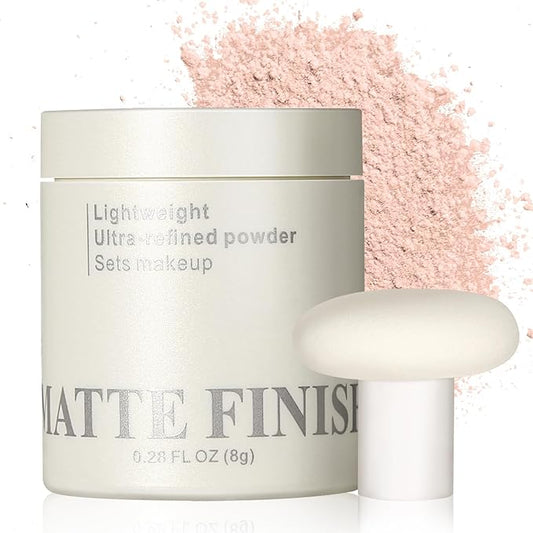 Erinde Pink Translucent Matte Setting Powder with Puff,