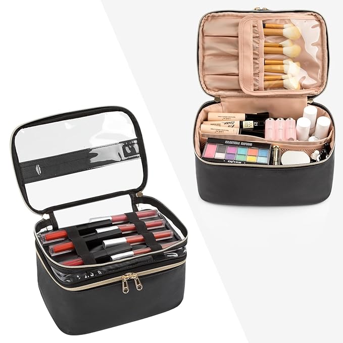 Makeup bag, double layer cosmetic