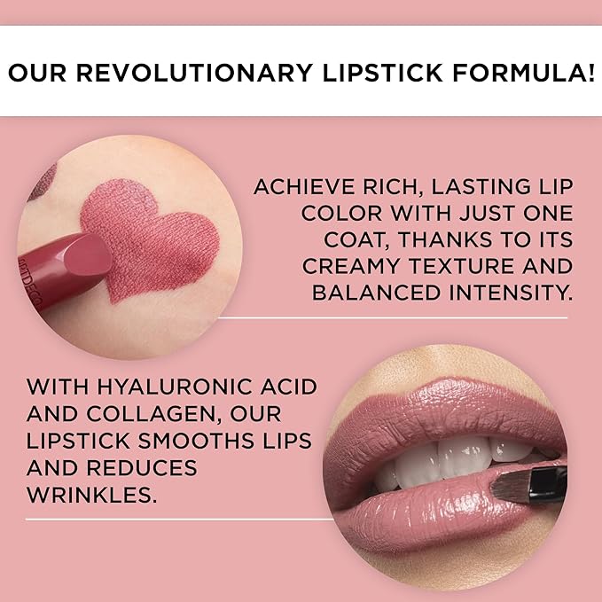 ARTDECO Perfect Color Lipstick - Fading Rose - Glide-On Lipstick with Rich Color & Plumping Effect - Creamy, Pearly Finish - Hyaluronic Acid - Long Lasting - Lip Plumper - Lip Care - Makeup - 0.14 Oz
