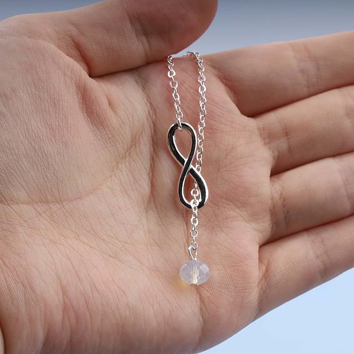 Boho Crystal Infinity Necklace Gold Y