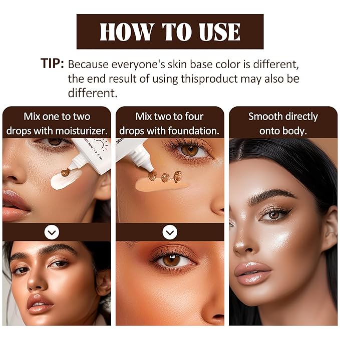 Instant Bronzing Drops, Face and Body Bronzer, Cream - 03