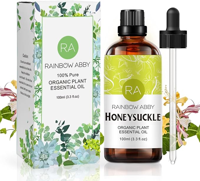 Honeysuckle Essential Oil (100ML), 100% Pure Natural Organic Aroma Honeysuckle Oil for Diffuser, Massage, Skin Care, Yoga
