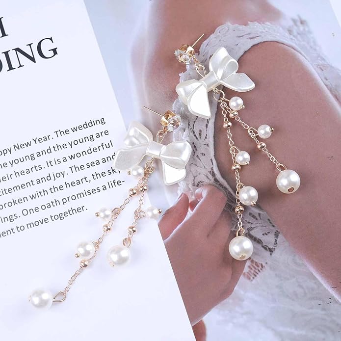 Vintage Crystal Pearl Drop Earrings Pearl