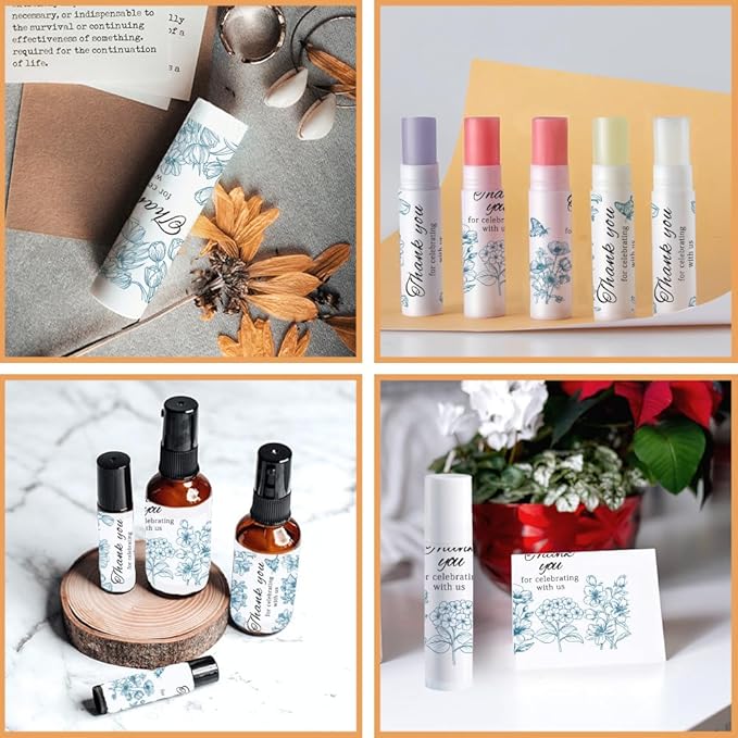 OLYCRAFT 100Pcs Self-Adhesive Lip Balm Tag Wrapping