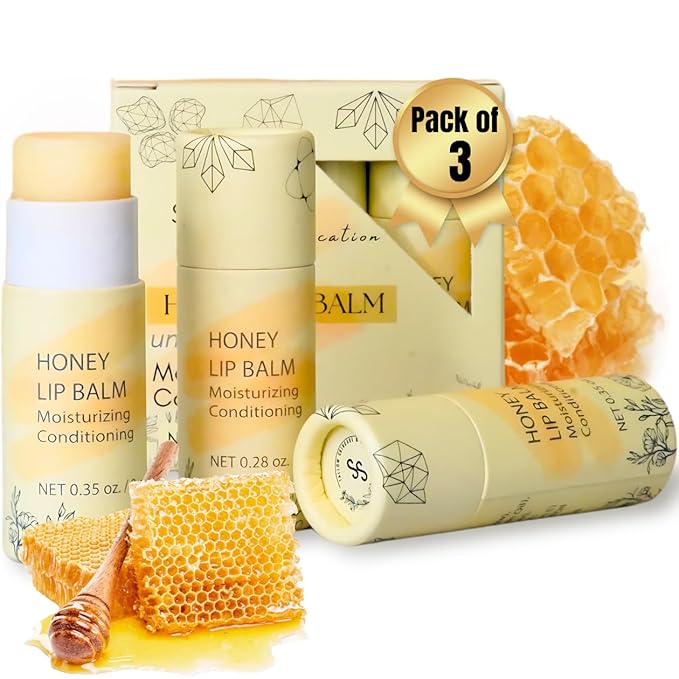 Natural Honey Lip Balm - 100%-grassfed oz)