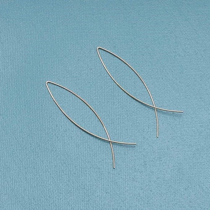 Boho Thin Arch Hoop Earrings Gold Threader Wire