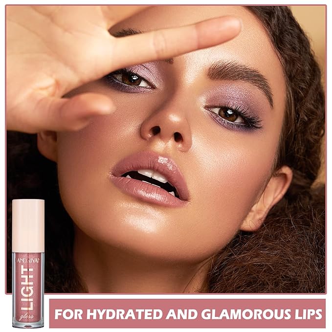 CAHIUYOA Plumping Moisturizing Lip Gloss Lipgloss,Nude Lip Gloss Lip Stain Long Lasting Waterproof,Shine Glossy Liquid Lipstick for Women Girls Lip Makeup Gift - 05