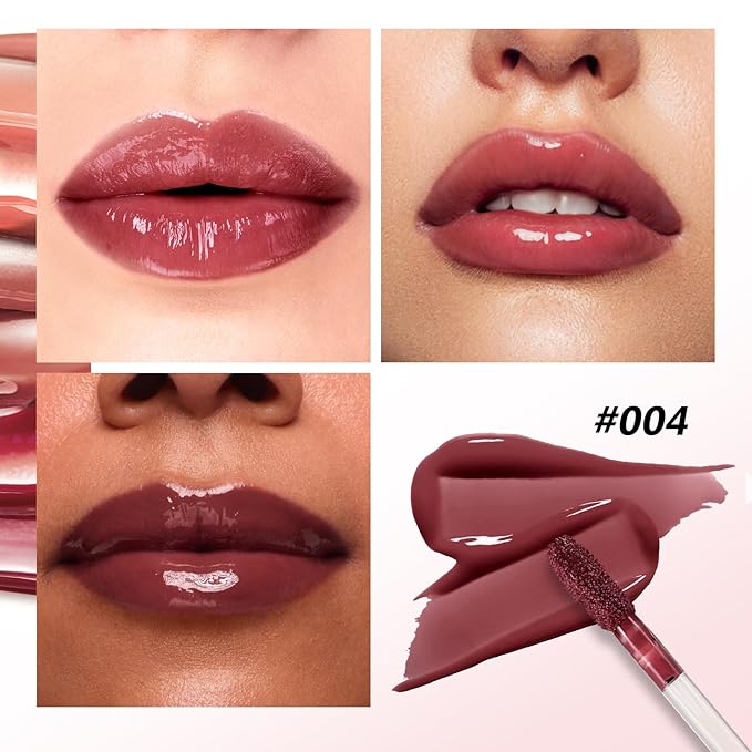 Plumping Lip Gloss,Lip Oil,Highly-Pigmented Lip Gloss,Non-Sticky Lip Stain,Long-Lasting,Moisturing Plumping
