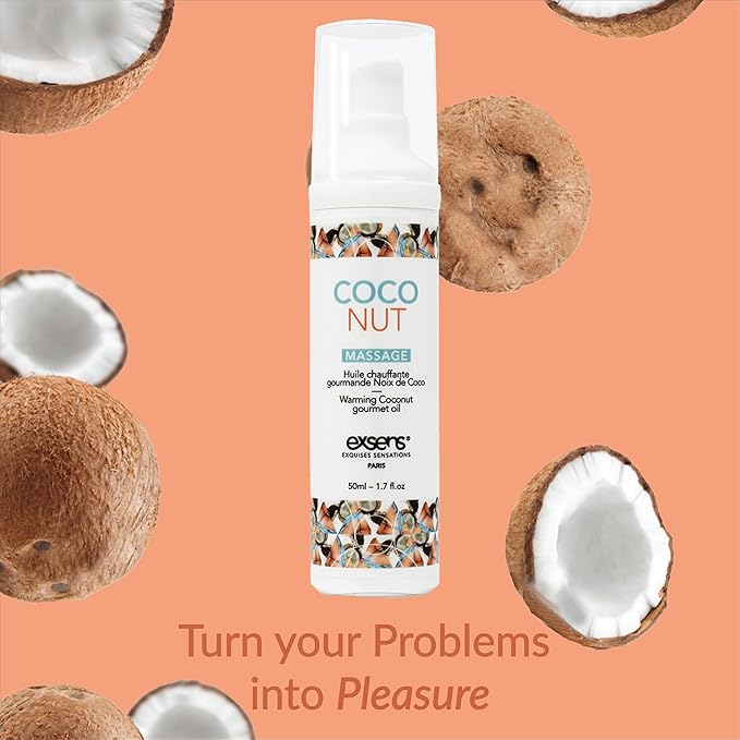 Exsens Warming Massage Oils Coconut and Mint Mojito Flavors, for Men, Women and Couples, All Natural, 2 Pack