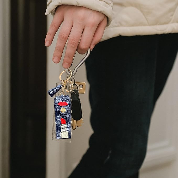 Lip Balm Holder Keychain for Women Wallet