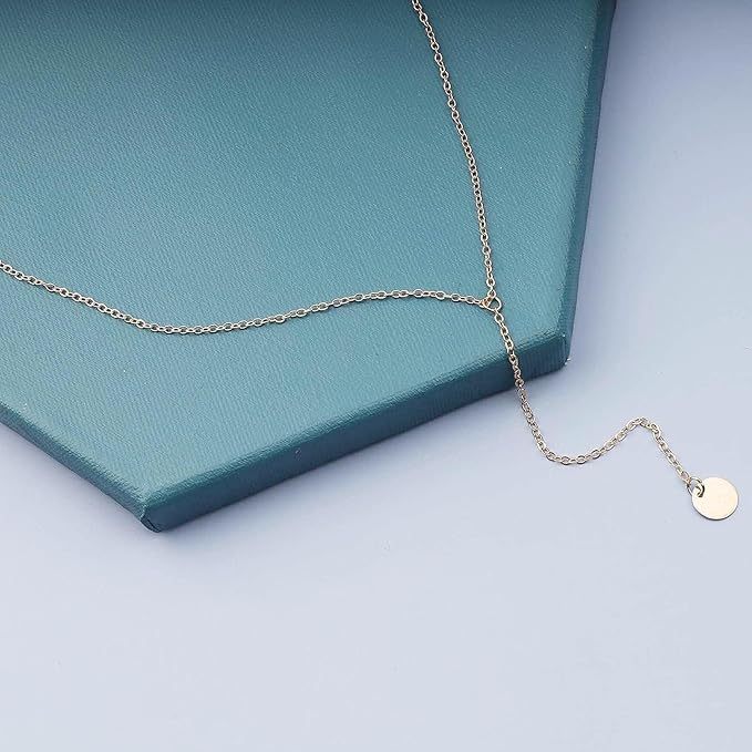 Boho Coin Disc Necklace Gold Long Y Lariat