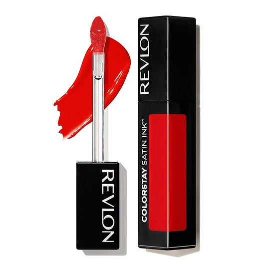 Revlon Liquid Lipstick, Face Makeup, ColorStay Satin Ink, Longwear Rich Lip Colors, Formulated with Black Currant Seed Oil, 014 Smokin' Hot, 0.17 Fl Oz
