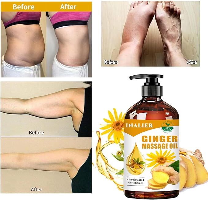 Ginger Massage Oil,Ginger Oil for Lymphatic Drainage,Massage Oil for Massage Therapy,SPA Massage Oils,Relaxing Sore Muscle Massage Oil,Ginger Essential Oil for Body Massage