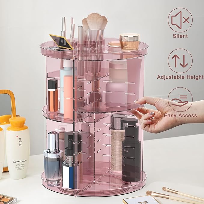 Rotating makeup organizer, diy 8