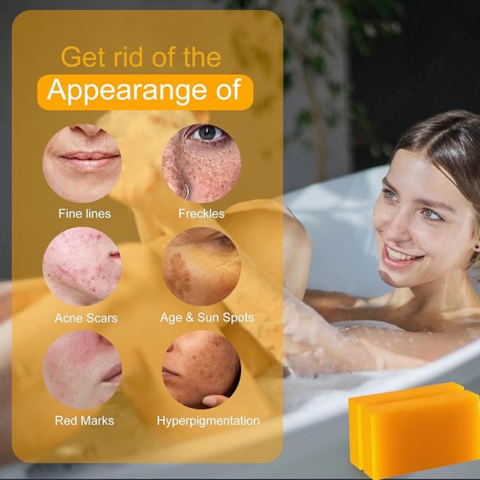 Kojic-Acid-Soap, 2Pack Turmeric Soap for Dark