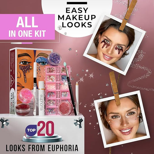 Euphoria makeup kit with glitter