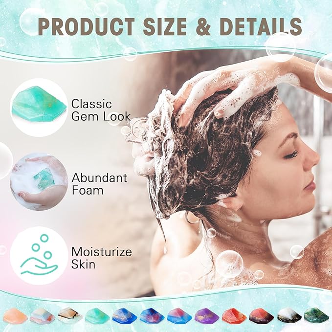 Loopeer 12 Pieces Gemstone Soap