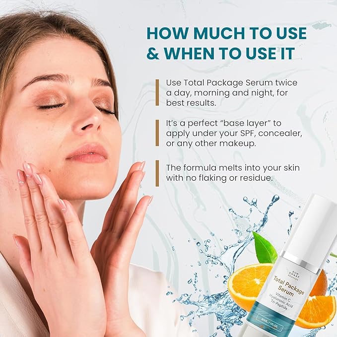 Sun Coast Sciences - Total Package Serum, All-In-One Vitamin C, Hyaluronic Acid, Peptides Serum For Face, Anti-Aging Facial Super Serum for Wrinkles, Age Spots - 1 fl oz (4)