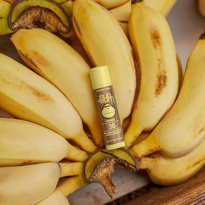 Sun Bum SPF 30 Sunscreen Lip Balm | Vegan and Cruelty Free Broad Spectrum UVA/UVB Lip Care with Aloe and Vitamin E for Moisturized Lips | Banana Flavor | 0.15 oz
