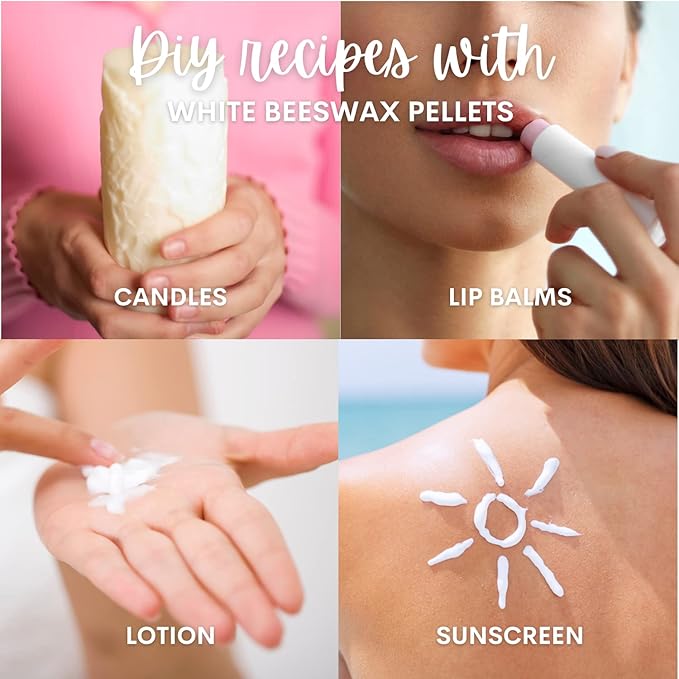 White Beeswax Pellets 8 oz, Pure, Naturals